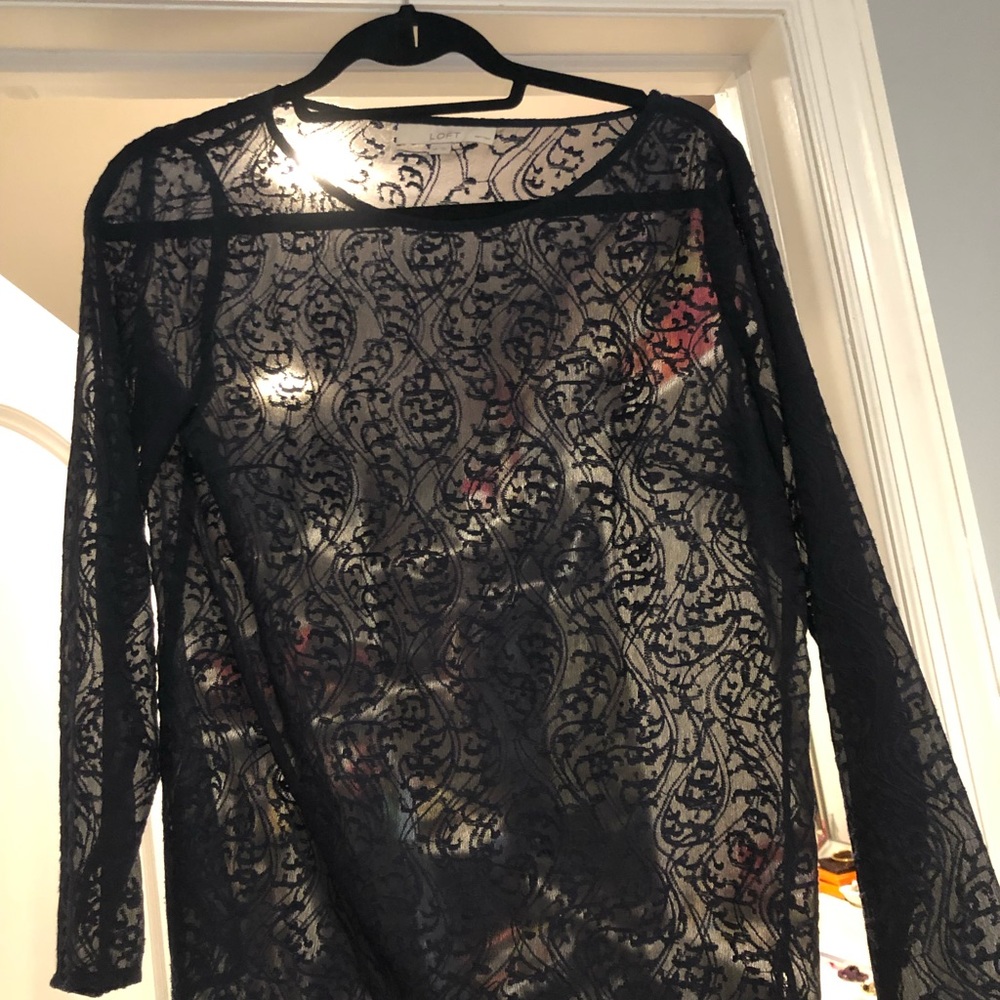 Navy lace top